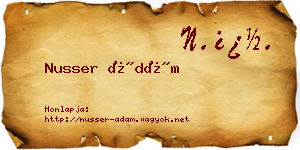 Nusser Ádám névjegykártya